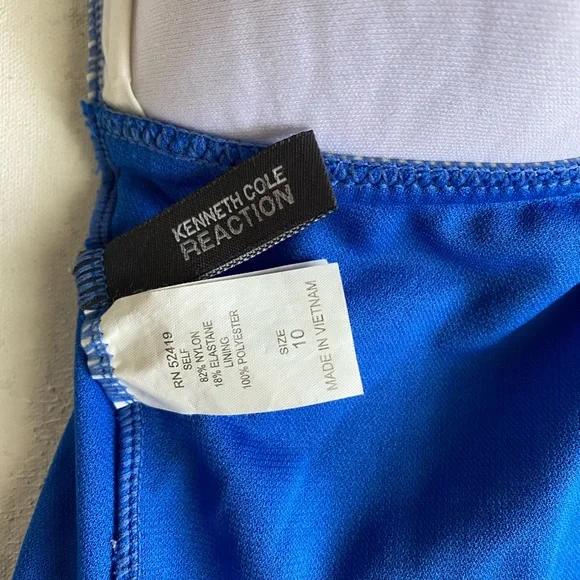 Kenneth Cole Reaction Halter/Strapless Swim Dress in Cobalt Blue Size 10 - Picture 7 of 10